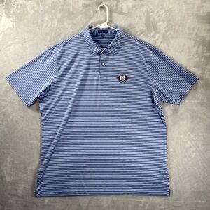Peter Millar Shirt mens XXL Polo Crown Crafted Performance Striped Golf Logo 2XL